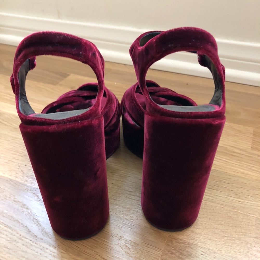 Jil Sander Velvet Platform Sandals - Picture 6 of 6